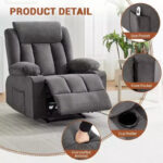 Manual Recliner Chair with Rocking Motion, Massage and Heat - Image 17