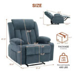 Manual Recliner Chair with Rocking Motion, Massage and Heat - Image 6