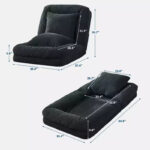 64.9'' 5-Position Adjustable Floor Sofa Bed, Upholstered Lounger for Adults & Pets, Foldable Lazy Couch - Image 10