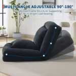 64.9'' 5-Position Adjustable Floor Sofa Bed, Upholstered Lounger for Adults & Pets, Foldable Lazy Couch - Image 11