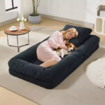64.9'' 5-Position Adjustable Floor Sofa Bed, Upholstered Lounger for Adults & Pets, Foldable Lazy Couch - Image 15