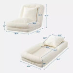 64.9'' 5-Position Adjustable Floor Sofa Bed, Upholstered Lounger for Adults & Pets, Foldable Lazy Couch - Image 3