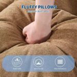 64.9'' 5-Position Adjustable Floor Sofa Bed, Upholstered Lounger for Adults & Pets, Foldable Lazy Couch - Image 21