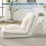 64.9'' 5-Position Adjustable Floor Sofa Bed, Upholstered Lounger for Adults & Pets, Foldable Lazy Couch - Image 4