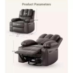 Manual Recliner Chair for Adults - PU Leather Single Sofa with Wide Seat for Living Room - Image 10