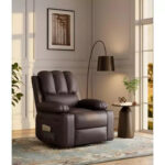 Manual Recliner Chair for Adults - PU Leather Single Sofa with Wide Seat for Living Room - Image 12