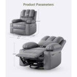 Manual Recliner Chair for Adults - PU Leather Single Sofa with Wide Seat for Living Room - Image 18