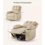 Manual Recliner Chair for Adults - PU Leather Single Sofa with Wide Seat for Living Room - Image 3