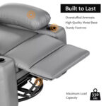 Manual Recliner Chair for Adults - PU Leather Single Sofa with Wide Seat for Living Room - Image 23