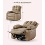 Manual Recliner Chair for Adults - PU Leather Single Sofa with Wide Seat for Living Room - Image 26