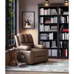 Manual Recliner Chair for Adults - PU Leather Single Sofa with Wide Seat for Living Room - Image 30