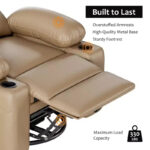 Manual Recliner Chair for Adults - PU Leather Single Sofa with Wide Seat for Living Room - Image 31