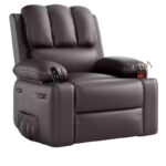 Manual Recliner Chair for Adults - PU Leather Single Sofa with Wide Seat for Living Room - Image 9