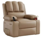 Manual Recliner Chair for Adults - PU Leather Single Sofa with Wide Seat for Living Room - Image 25