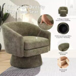 Swivel Accent Barrel Chair with Chenille Fabric Upholstery - Image 11