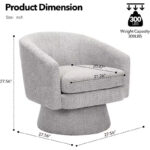 Swivel Accent Barrel Chair with Chenille Fabric Upholstery - Image 16
