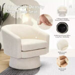 Swivel Accent Barrel Chair with Chenille Fabric Upholstery - Image 3