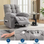 Rocking Recliner Chair with Massage and Heat Function, 2 Side Pockets - Image 14