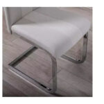 Modern White Dining Chair - Armless Solid Back - Image 3