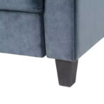 Velvet Upholstered Single Sofa Chair Modern Accent Armchair with Wooden Legs - Gray - Image 10