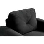 Velvet Upholstered Single Sofa Chair with Button Tufted Backrest - Modern Armchair for Living Room Bedroom Office, Black - Image 6
