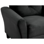 Velvet Upholstered Single Sofa Chair with Button Tufted Backrest - Modern Armchair for Living Room Bedroom Office, Black - Image 7