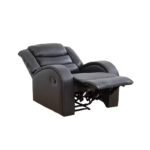 Power Recliner Chair with Adjustable Backrest – Faux Leather, Black - Image 4