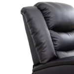 Power Recliner Chair with Adjustable Backrest – Faux Leather, Black - Image 7