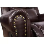Manual Recliner Chair, Breathable Leather Reclining Chair with Adjustable Backrest for Living Room, Espresso - Image 7