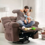 Rocking Recliner Chair, 360 Swivel Rocker, Single Sofa, Extra Wide Manual Recliner, Chenille Upholstery - Image 16
