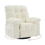 Rocking Recliner Chair, 360 Swivel Rocker, Single Sofa, Extra Wide Manual Recliner, Chenille Upholstery