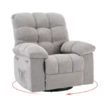 Rocking Recliner Chair, 360 Swivel Rocker, Single Sofa, Extra Wide Manual Recliner, Chenille Upholstery - Image 17