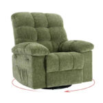 Rocking Recliner Chair, 360 Swivel Rocker, Single Sofa, Extra Wide Manual Recliner, Chenille Upholstery - Image 24