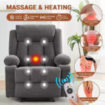 Massage Rocker Recliner Chair with Side Pockets and Cup Holder - Image 14