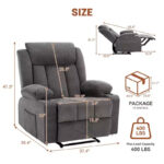 Massage Rocker Recliner Chair with Side Pockets and Cup Holder - Image 18