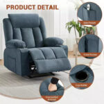 Massage Rocker Recliner Chair with Side Pockets and Cup Holder - Image 4