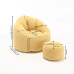 Foam Filled Bean Bag Chair with Foot Stool - Image 17