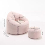 Foam Filled Bean Bag Chair with Foot Stool - Image 2