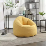 Foam Filled Bean Bag Chair with Foot Stool - Image 23