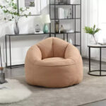 Foam Filled Bean Bag Chair with Foot Stool - Image 8