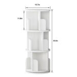 Rotating 3-Tier Wooden Bookshelf with Open Compartments - Image 3