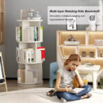 Rotating 3-Tier Wooden Bookshelf with Open Compartments - Image 5