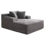 49.2" Oversized Convertible Chaise Lounge Chair, Corduroy Upholstered Sofa Couch, No Assembly Required, for Living Room, Bedroom