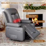 Power Lift Recliner Chair with Massage and Heat, PU Leather Single Sofa for Living Room - Image 25