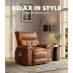 PU Leather Power Lift Recliner Chair with Cup Holders and Adjustable Backrest - Image 16