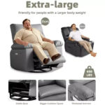 PU Leather Power Lift Recliner Chair with Cup Holders and Adjustable Backrest - Image 27