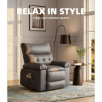 PU Leather Power Lift Recliner Chair with Cup Holders and Adjustable Backrest - Image 32