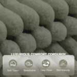 Oversized Chaise Lounge Chair with Storage - Upholstered Corduroy Sofa Chair with 3 Pillows for Home - Image 12