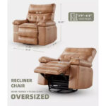 Manual Recliner Rocking Chair with Massage and Heating Function - Image 24