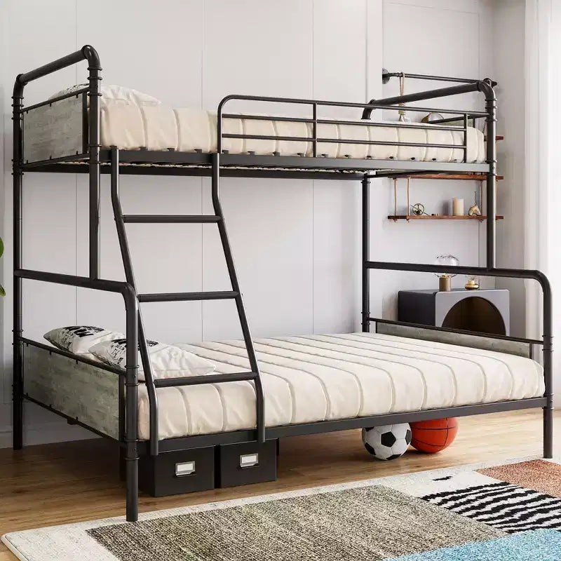 1007278042_1 Twin Over Full Metal Bunk Bed Frame - Image 1